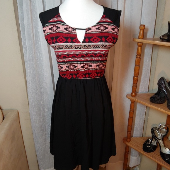 Ya Los Angeles Dress Small Black Red Sleeveless - Picture 3 of 8